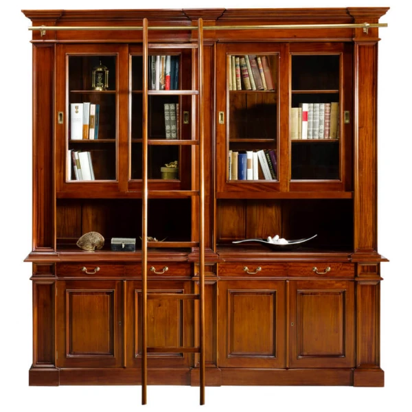 Vista completa mueble Librería 4 puertas-clasico-keen replicas