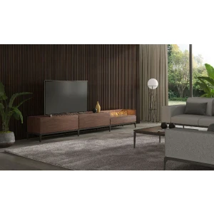 Vista Mueble De Tv Pasarella Con Chimenea Castelo