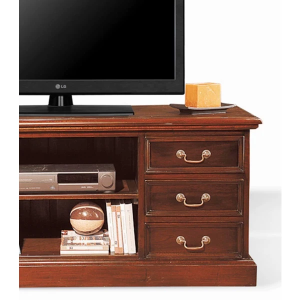 Mueble de tv 3 cajones en caoba-clasico-keen replicas