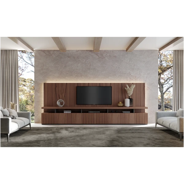 Vista Mueble de TV Panello Di Lamelle Bodonni