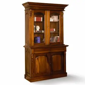 Librero-victoriano-2-puertas-keen-caoba
